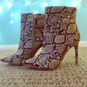 SNAKESKIN BOOTIES NWT